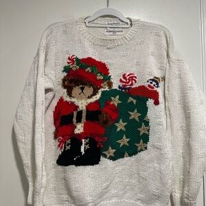 VTG ‘93 Marisa Christina Classics Sz: M Teddy Bear Embellished Christmas Sweater